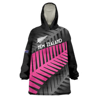 New Zealand Silver Fern Rugby Custom Wearable Blanket Hoodie 2025 All Black Go Champions LT14 One Size Black - Polynesian Pride