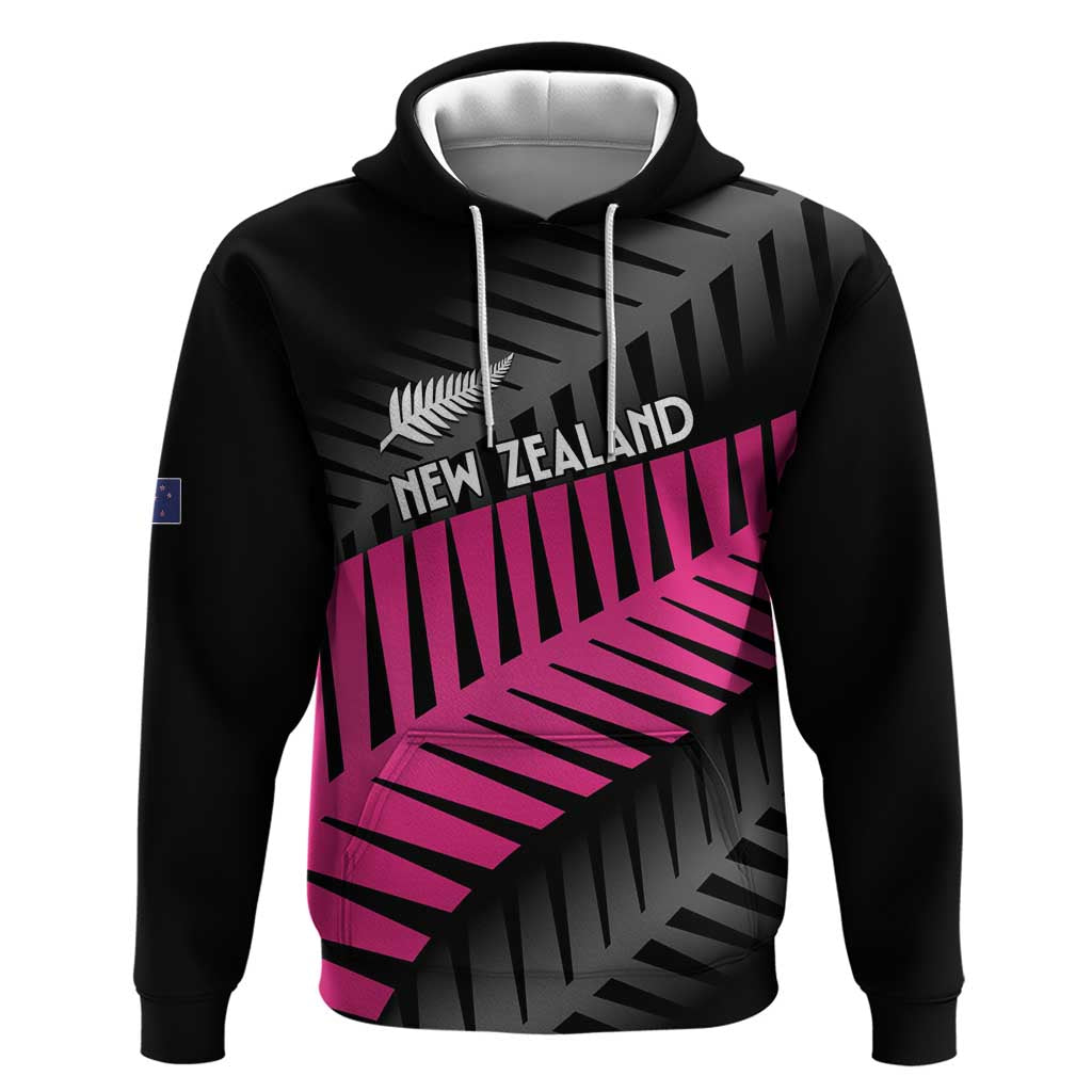 New Zealand Silver Fern Rugby Custom Zip Hoodie 2025 All Black Go Champions LT14 Pullover Hoodie Black - Polynesian Pride