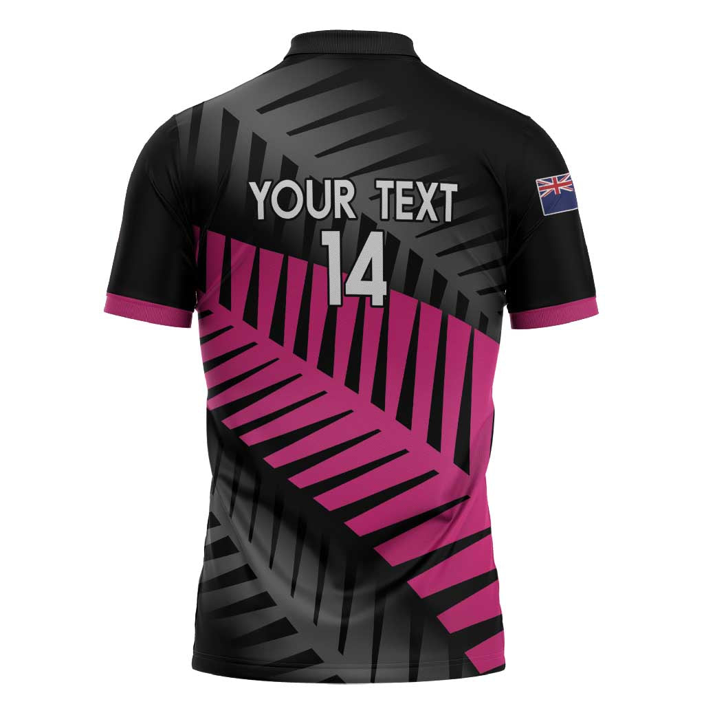 New Zealand Silver Fern Rugby Custom Zipper Polo Shirt 2025 All Black Go Champions LT14 - Polynesian Pride