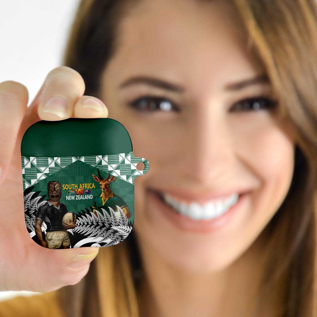 New Zealand South Africa Rugby AirPods Case Springboks Kente All Black Maori Together - Polynesian Pride