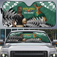 New Zealand South Africa Rugby Auto Sun Shade Springboks Kente All Black Maori Together LT14 Green - Polynesian Pride
