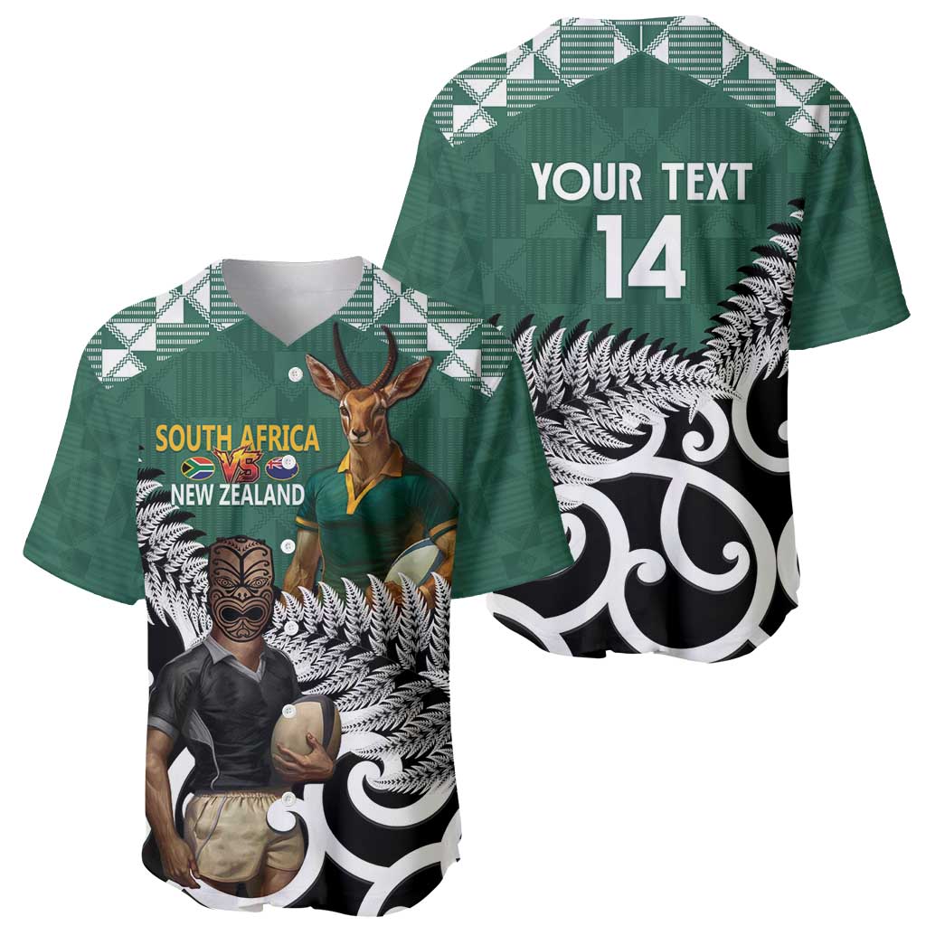 New Zealand South Africa Rugby Custom Baseball Jersey Springboks Kente All Black Maori Together LT14 - Polynesian Pride