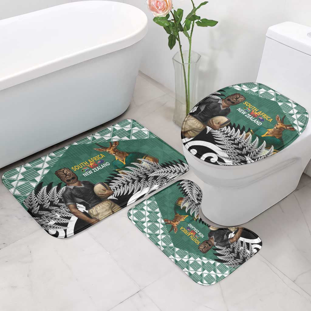 New Zealand South Africa Rugby Bathroom Set Springboks Kente All Black Maori Together LT14 - Polynesian Pride
