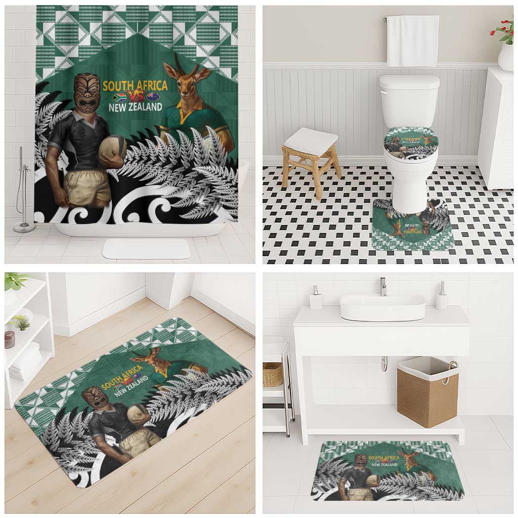 New Zealand South Africa Rugby Bathroom Set Springboks Kente All Black Maori Together LT14 - Polynesian Pride