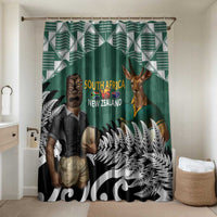 New Zealand South Africa Rugby Bathroom Set Springboks Kente All Black Maori Together LT14 Shower Curtain Only Green - Polynesian Pride