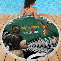 New Zealand South Africa Rugby Beach Blanket Springboks Kente All Black Maori Together LT14 - Polynesian Pride