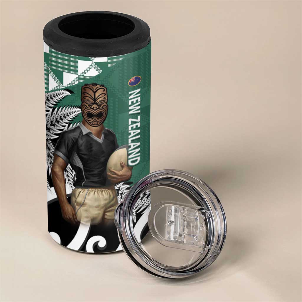 New Zealand South Africa Rugby 4 in 1 Can Cooler Tumbler Springboks Kente All Black Maori Together LT14 - Polynesian Pride