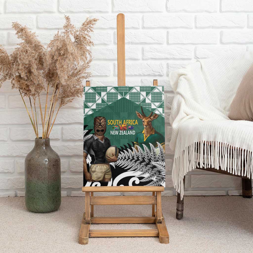 New Zealand South Africa Rugby Canvas Wall Art Springboks Kente All Black Maori Together LT14 - Polynesian Pride