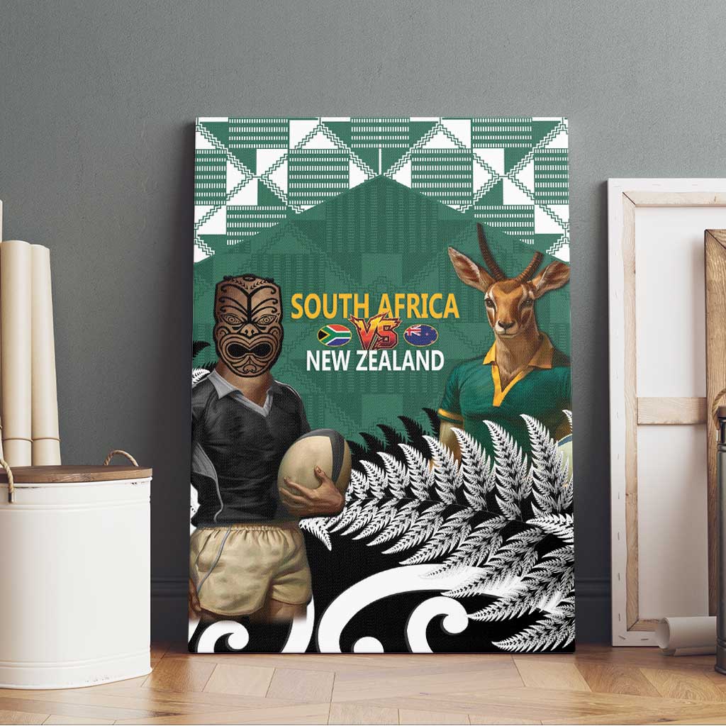 New Zealand South Africa Rugby Canvas Wall Art Springboks Kente All Black Maori Together LT14 - Polynesian Pride