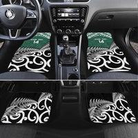 New Zealand South Africa Rugby Car Mats Springboks Kente All Black Maori Together LT14 Set 4pcs Green - Polynesian Pride
