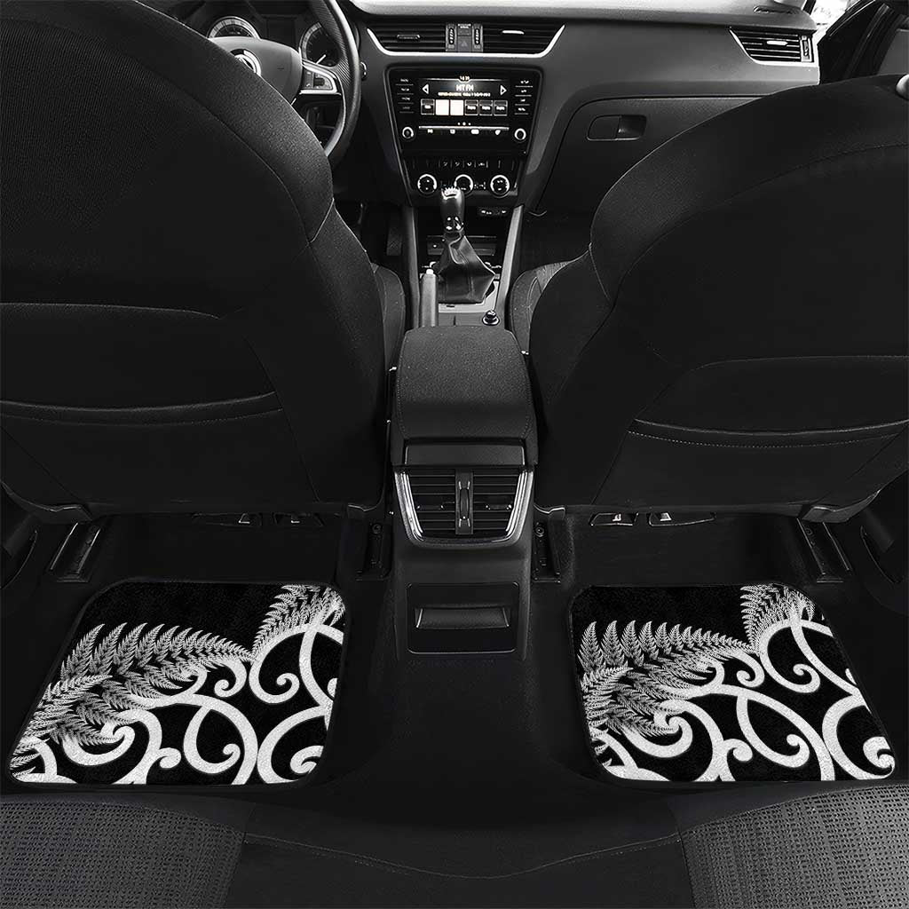 New Zealand South Africa Rugby Car Mats Springboks Kente All Black Maori Together LT14 Set 2pcs - Back Green - Polynesian Pride