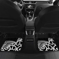 New Zealand South Africa Rugby Car Mats Springboks Kente All Black Maori Together LT14 Set 2pcs - Back Green - Polynesian Pride