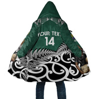 New Zealand South Africa Rugby Custom Cloak Springboks Kente All Black Maori Together LT14 Unisex Green - Polynesian Pride
