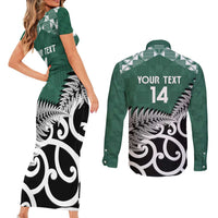 New Zealand South Africa Rugby Custom Couples Matching Short Sleeve Bodycon Dress and Long Sleeve Button Shirt Springboks Kente All Black Maori Together - Polynesian Pride