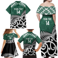 New Zealand South Africa Rugby Custom Family Matching Off Shoulder Maxi Dress and Hawaiian Shirt Springboks Kente All Black Maori Together LT14 - Polynesian Pride