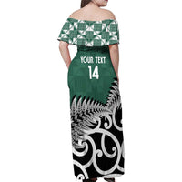 New Zealand South Africa Rugby Custom Family Matching Off Shoulder Maxi Dress and Hawaiian Shirt Springboks Kente All Black Maori Together LT14 - Polynesian Pride
