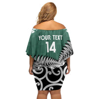 New Zealand South Africa Rugby Custom Family Matching Off Shoulder Short Dress and Hawaiian Shirt Springboks Kente All Black Maori Together LT14 - Polynesian Pride
