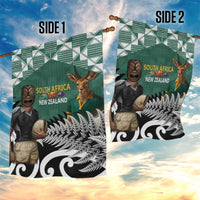 New Zealand South Africa Rugby Garden Flag Springboks Kente All Black Maori Together LT14 - Polynesian Pride