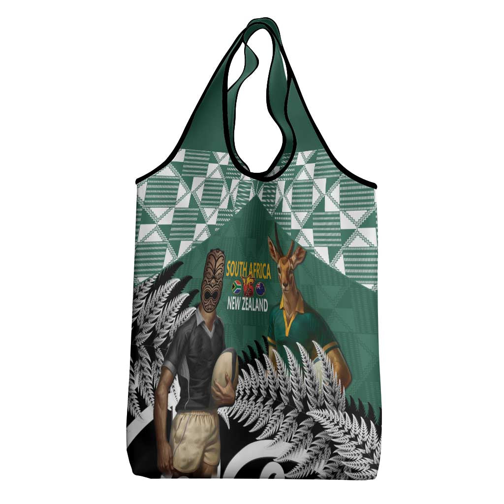 New Zealand South Africa Rugby Grocery Bag Springboks Kente All Black Maori Together LT14 - Polynesian Pride
