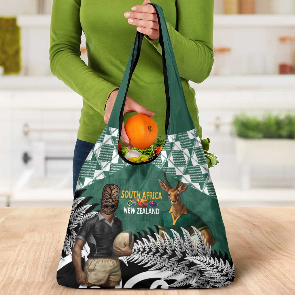 New Zealand South Africa Rugby Grocery Bag Springboks Kente All Black Maori Together LT14 - Polynesian Pride