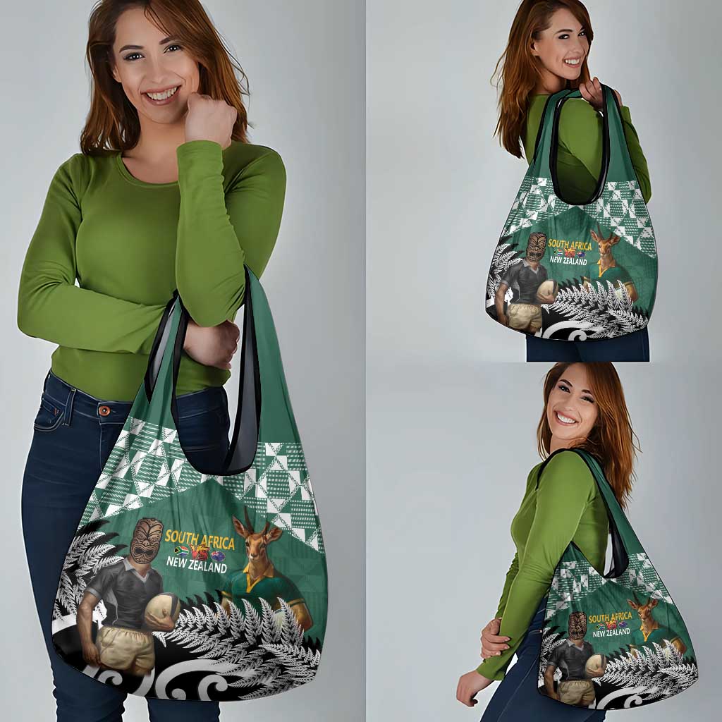 New Zealand South Africa Rugby Grocery Bag Springboks Kente All Black Maori Together LT14 - Polynesian Pride