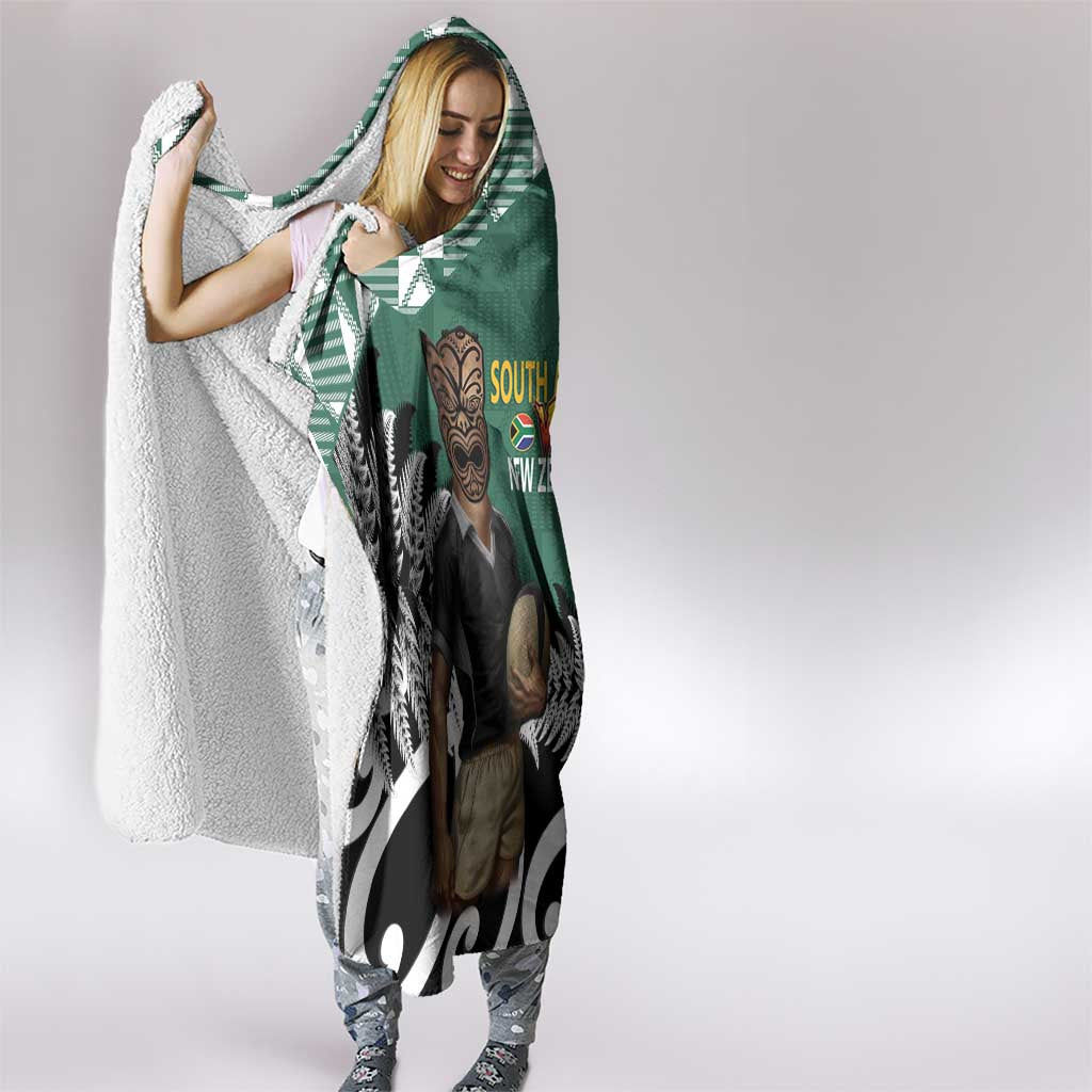 New Zealand South Africa Rugby Hooded Blanket Springboks Kente All Black Maori Together LT14 - Polynesian Pride