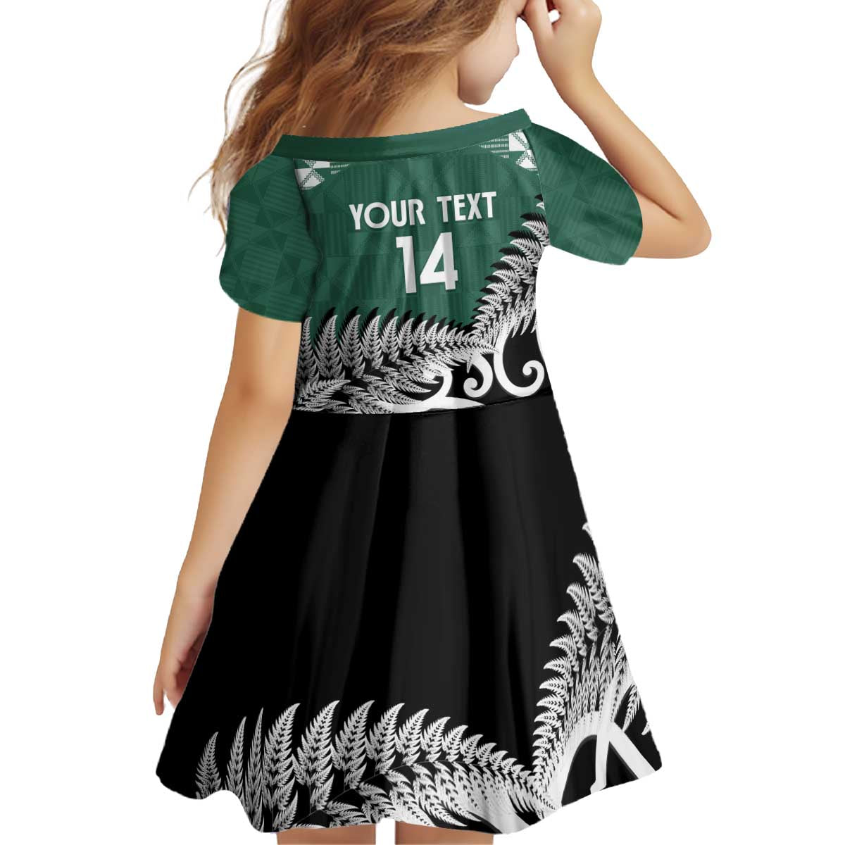 New Zealand South Africa Rugby Custom Kid Short Sleeve Dress Springboks Kente All Black Maori Together LT14 - Polynesian Pride