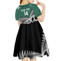 New Zealand South Africa Rugby Custom Kid Short Sleeve Dress Springboks Kente All Black Maori Together LT14 - Polynesian Pride