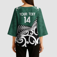New Zealand South Africa Rugby Custom Kimono Sleeve Blouse Springboks Kente All Black Maori Together LT14 - Polynesian Pride