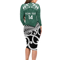 New Zealand South Africa Rugby Custom Long Sleeve Bodycon Dress Springboks Kente All Black Maori Together LT14 - Polynesian Pride