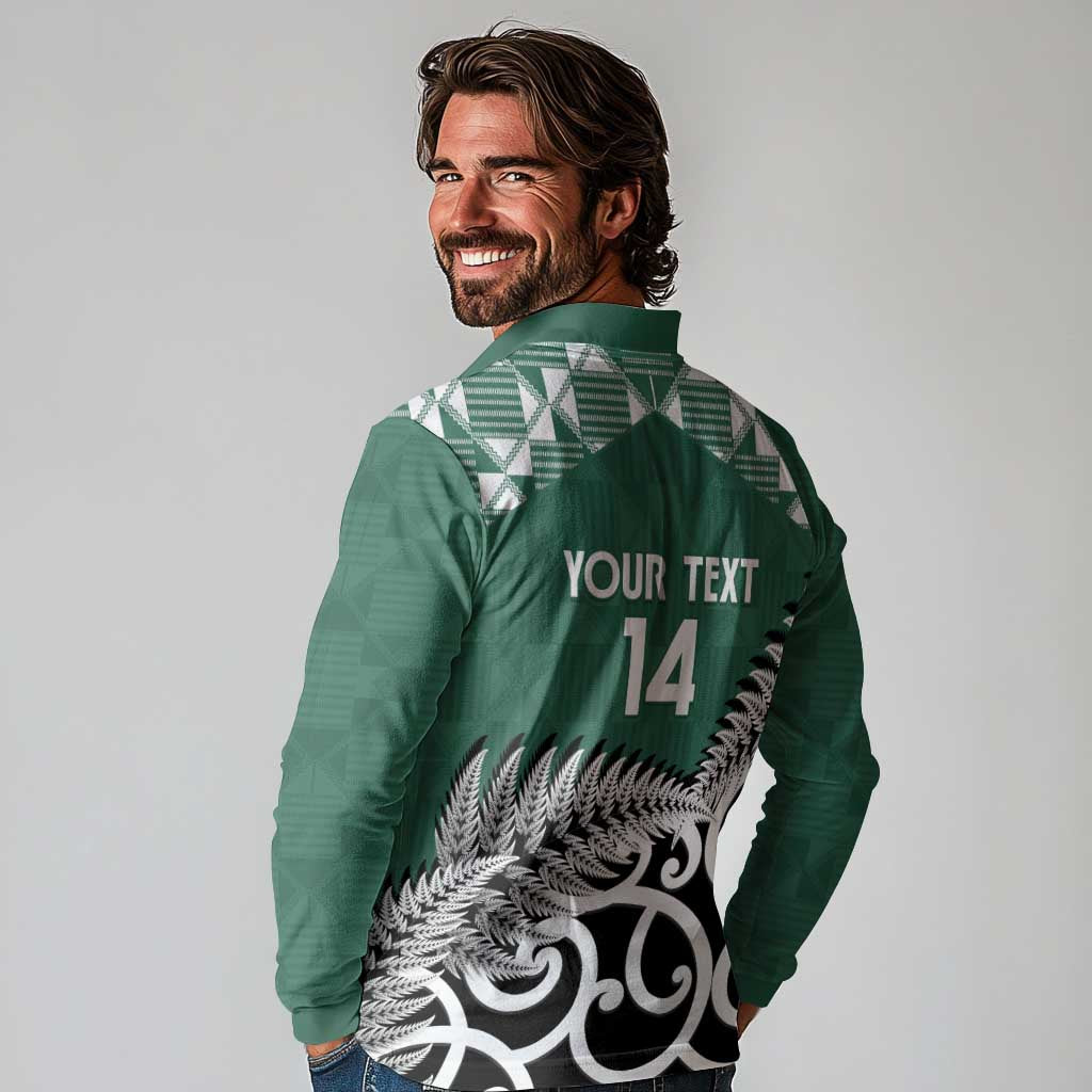 New Zealand South Africa Rugby Custom Long Sleeve Polo Shirt Springboks Kente All Black Maori Together LT14 - Polynesian Pride
