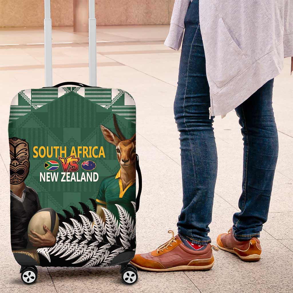 New Zealand South Africa Rugby Luggage Cover Springboks Kente All Black Maori Together - Polynesian Pride