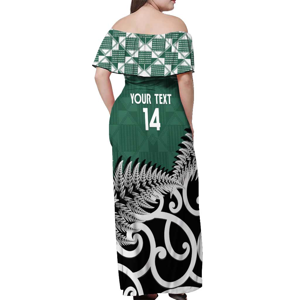 New Zealand South Africa Rugby Custom Off Shoulder Maxi Dress Springboks Kente All Black Maori Together LT14 - Polynesian Pride