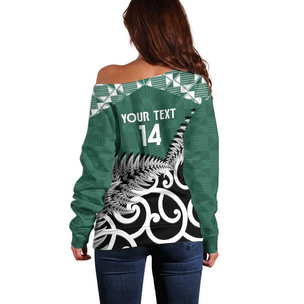 New Zealand South Africa Rugby Custom Off Shoulder Sweater Springboks Kente All Black Maori Together LT14 - Polynesian Pride