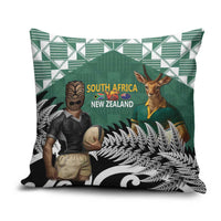 New Zealand South Africa Rugby Pillow Cover Springboks Kente All Black Maori Together LT14 Green - Polynesian Pride