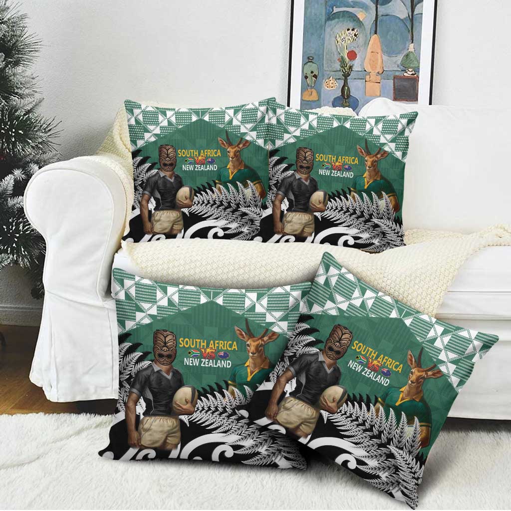 New Zealand South Africa Rugby Pillow Cover Springboks Kente All Black Maori Together LT14 - Polynesian Pride