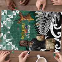New Zealand South Africa Rugby Puzzle Springboks Kente All Black Maori Together LT14 - Polynesian Pride