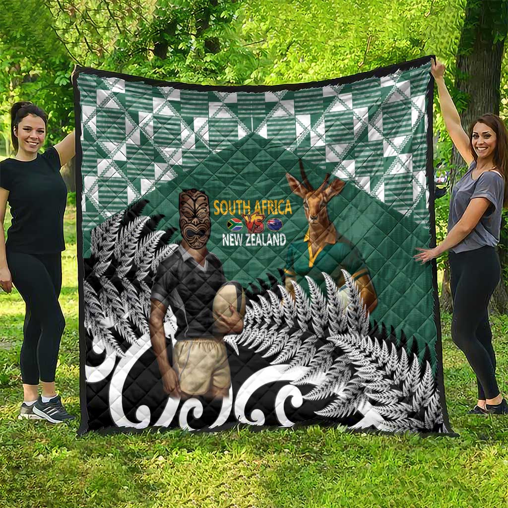 New Zealand South Africa Rugby Quilt Springboks Kente All Black Maori Together LT14 - Polynesian Pride