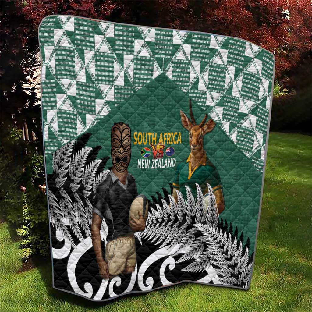 New Zealand South Africa Rugby Quilt Springboks Kente All Black Maori Together LT14 - Polynesian Pride
