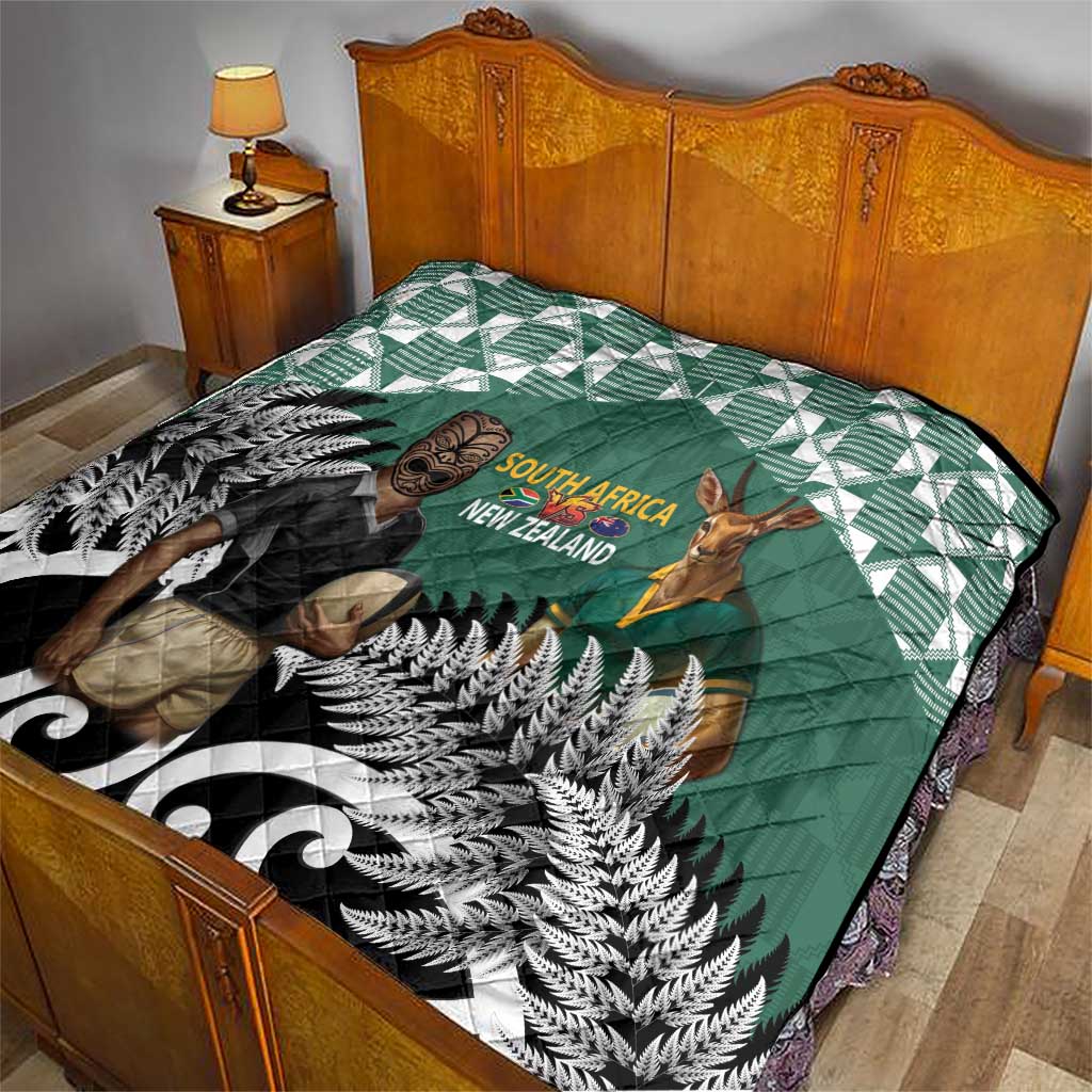 New Zealand South Africa Rugby Quilt Springboks Kente All Black Maori Together LT14 - Polynesian Pride