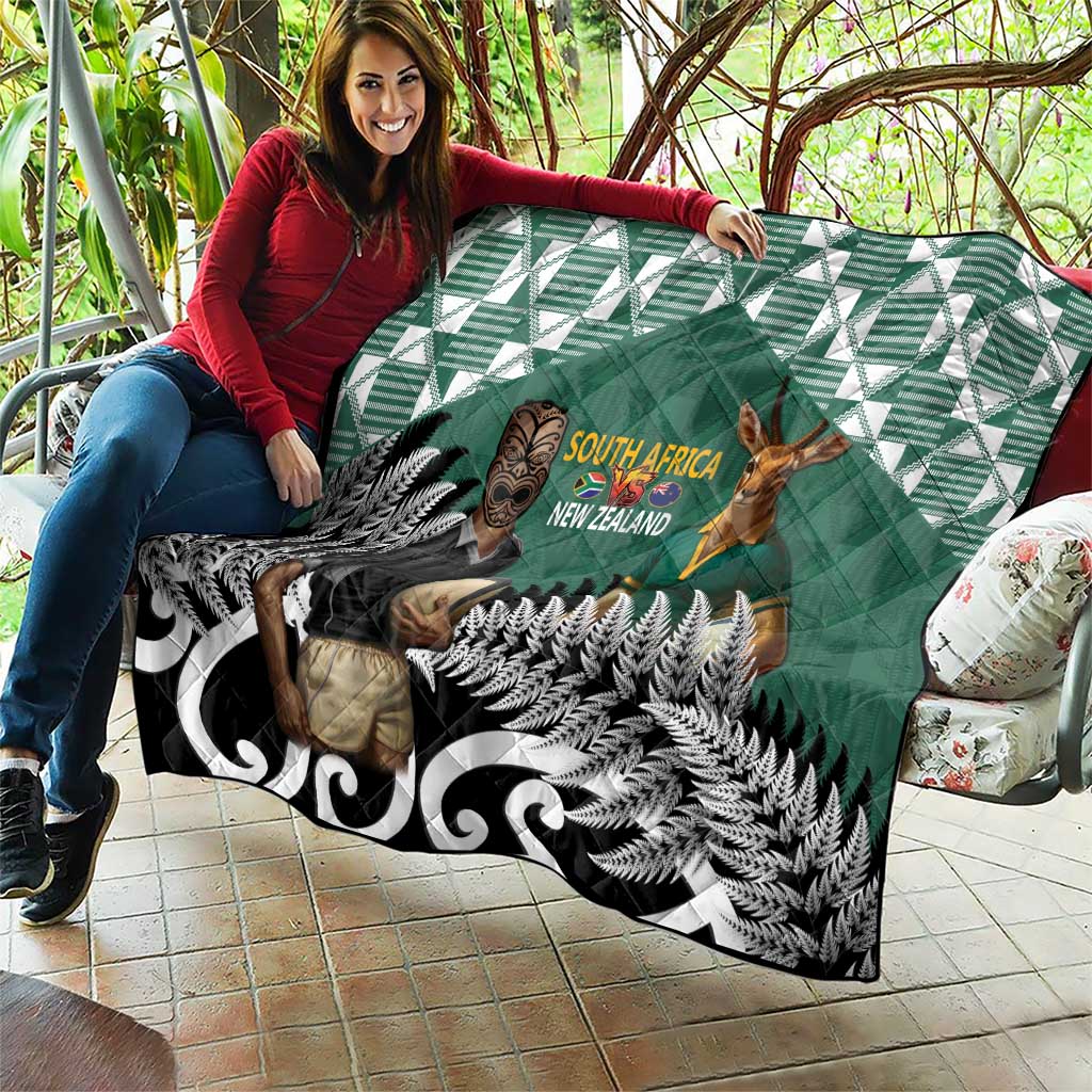 New Zealand South Africa Rugby Quilt Springboks Kente All Black Maori Together LT14 - Polynesian Pride