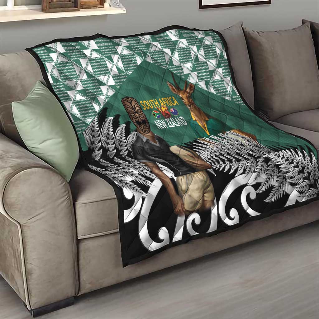 New Zealand South Africa Rugby Quilt Springboks Kente All Black Maori Together LT14 - Polynesian Pride