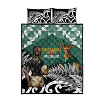 New Zealand South Africa Rugby Quilt Bed Set Springboks Kente All Black Maori Together LT14 - Polynesian Pride