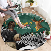 New Zealand South Africa Rugby Round Carpet Springboks Kente All Black Maori Together LT14 - Polynesian Pride