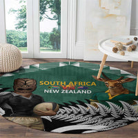New Zealand South Africa Rugby Round Carpet Springboks Kente All Black Maori Together LT14 - Polynesian Pride