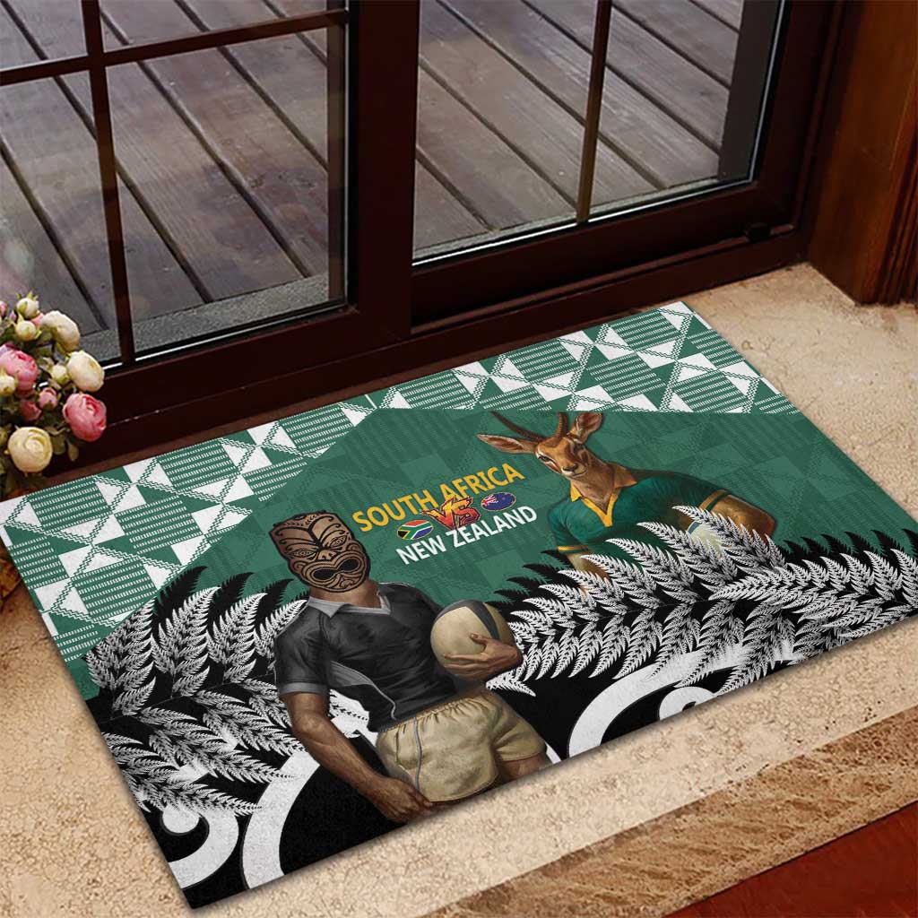 New Zealand South Africa Rugby Rubber Doormat Springboks Kente All Black Maori Together LT14 - Polynesian Pride