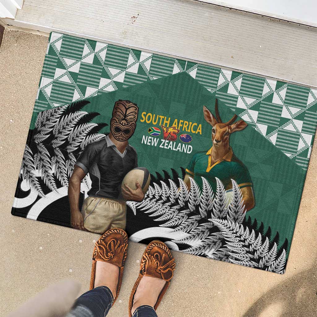 New Zealand South Africa Rugby Rubber Doormat Springboks Kente All Black Maori Together LT14 - Polynesian Pride