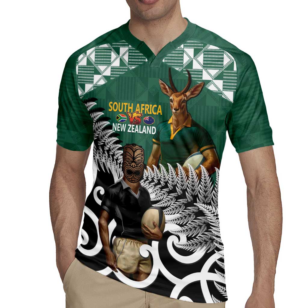 New Zealand South Africa Rugby Custom Rugby Jersey Springboks Kente All Black Maori Together LT14 - Polynesian Pride