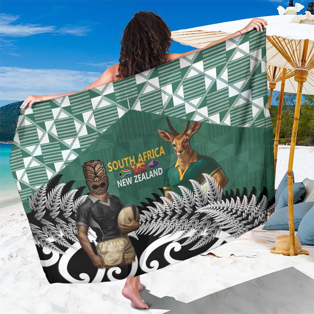 New Zealand South Africa Rugby Sarong Springboks Kente All Black Maori Together LT14 One Size 44 x 66 inches Green - Polynesian Pride