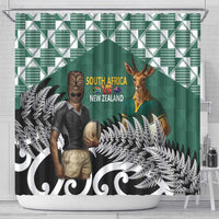 New Zealand South Africa Rugby Shower Curtain Springboks Kente All Black Maori Together LT14 - Polynesian Pride